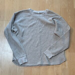 Uniqlo Light Gray Waffle Knit Top